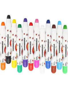 Crayones Jumbo No Tóxicos Lebze 12 Colores Lavables para Niños 2