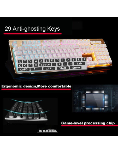 Conjunto Teclado y Ratón Inalámbricos Soseeln MK-500 Retroiluminado Conjunto Teclado y Ratón Inalámbricos Soseeln MK-500 Retroiluminado