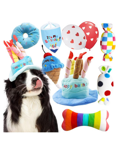 Juego de Juguetes de Cumpleaños para Perros Lilfrd - 9 Piezas