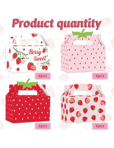 Cajas de Regalo de Fresa GRADESIN 24 Pcs 16x8.1x9.9 cm