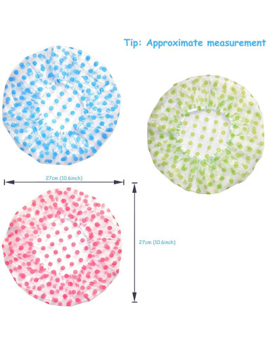 Gorros de Ducha Impermeables Reutilizables 3 Piezas - Tongtletech