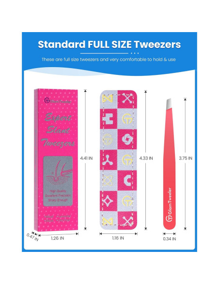 Pinzas de Depilación GlamTweeler de Acero Inoxidable Rosa Pinzas de Depilación GlamTweeler de Acero Inoxidable Rosa