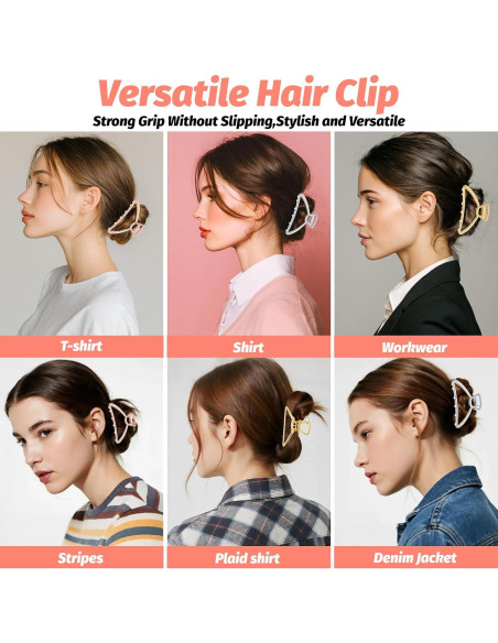 Clips de Garra de Metal VinBee para Cabello Grueso - 3 Piezas Clips de Garra de Metal VinBee para Cabello Grueso - 3 Piezas