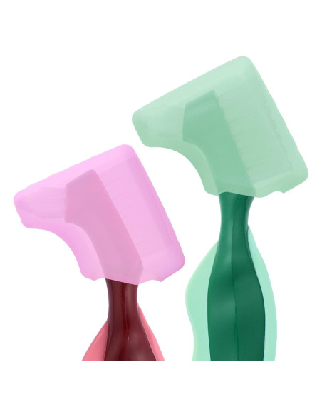 Funda de Cepillo de Dentadura Anbbas 2 Piezas Silicona Verde y Rosa Funda de Cepillo de Dentadura Anbbas 2 Piezas Silicona Verde y Rosa