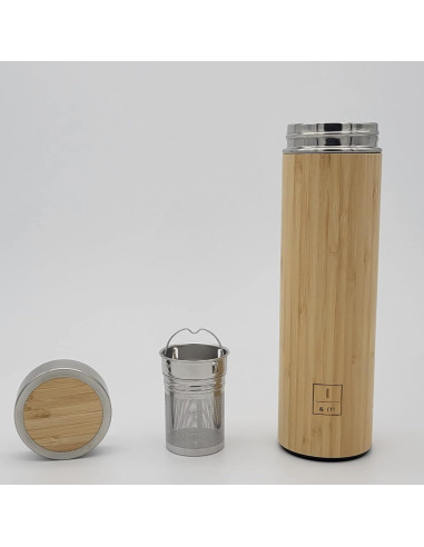 Botella de bambú con infusor 500ml Infusiones y más