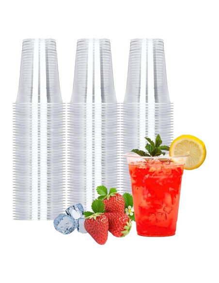 Vasos de Plástico TashiBox 16oz - 100 Unidades Desechables Vasos de Plástico TashiBox 16oz - 100 Unidades Desechables