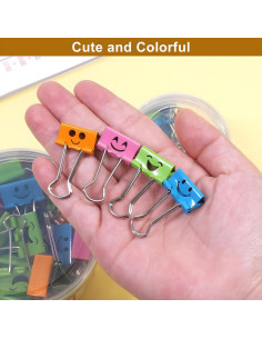 Clips de Papel Sonrientes Coideal - 40 Pcs 19 mm Metálicos 2