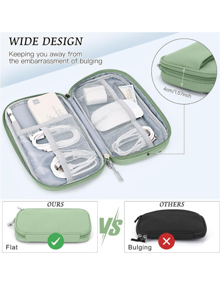 Funda Organizador de Cables FYY Verde Menta 23.6x14.7cm Funda Organizador de Cables FYY Verde Menta 23.6x14.7cm