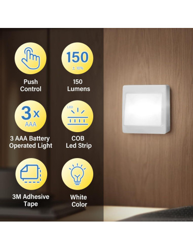 Luz de Interruptor LED Dream Master, 200 Lúmenes, Batería AAA