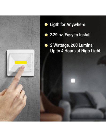 Luz de Interruptor LED Dream Master, 200 Lúmenes, Batería AAA Luz de Interruptor LED Dream Master, 200 Lúmenes, Batería AAA