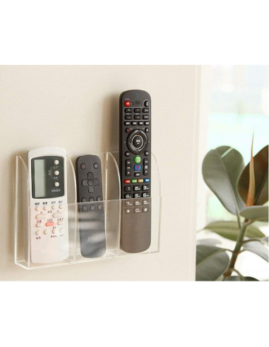 Soporte Organizador de Control Remoto APSOONSELL Acrílico 3 Compartimentos
