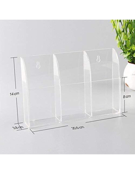 Soporte Organizador de Control Remoto APSOONSELL Acrílico 3 Compartimentos Soporte Organizador de Control Remoto APSOONSELL Acrílico 3 Compartimentos