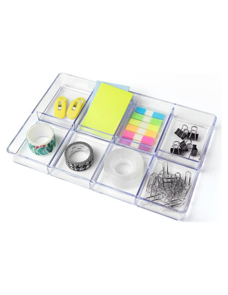 Organizador de Cajones Carrotez 8 Compartimentos Plástico 24x17x3.5cm Organizador de Cajones Carrotez 8 Compartimentos Plástico 24x17x3.5cm