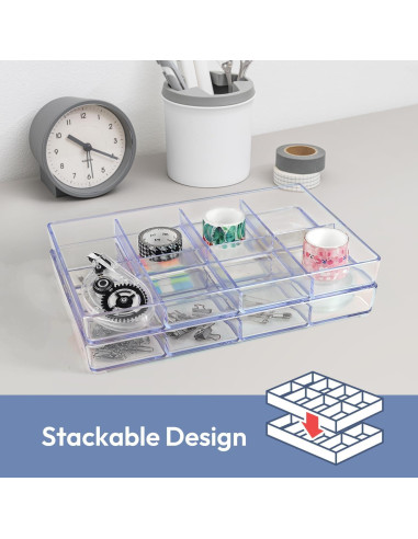 Organizador de Cajones Carrotez 8 Compartimentos Plástico 24x17x3.5cm