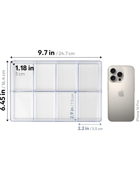 Organizador de Cajones Carrotez 8 Compartimentos Plástico 24x17x3.5cm Organizador de Cajones Carrotez 8 Compartimentos Plástico 24x17x3.5cm
