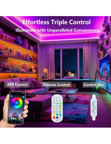 Tira LED WS2812B 5M 150 LEDs RGB Control Remoto APP Bluetooth