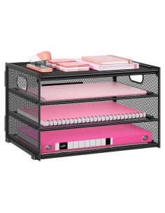 Organizador de Escritorio Lavatino 3 Niveles Metal Negro