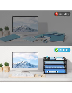 Organizador de Escritorio Lavatino 3 Niveles Metal Negro 2