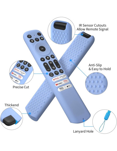 Funda de Silicona Hi Color para Control Remoto TCL RC813 FMB1 Azul