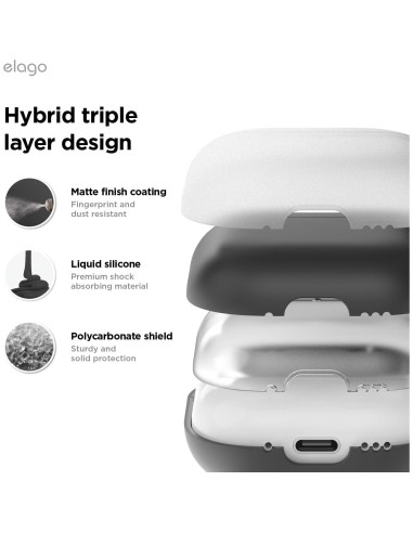 Funda híbrida elago para AirPods 4ta generación - Negro