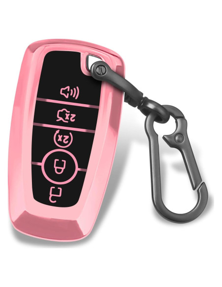 Funda de Llave TPU QBUC para Ford - Rosa, Compatible con Modelos Funda de Llave TPU QBUC para Ford - Rosa, Compatible con Modelos