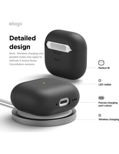 Funda híbrida elago para AirPods 4ta generación - Negro