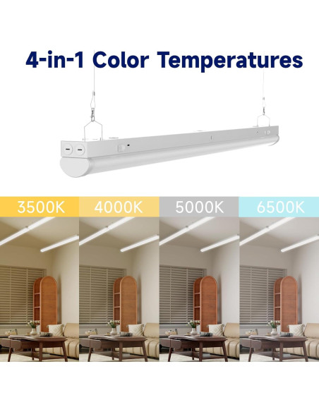 Luz de tira LED lineal YPII 4 pies 40W regulable 0-10V Luz de tira LED lineal YPII 4 pies 40W regulable 0-10V