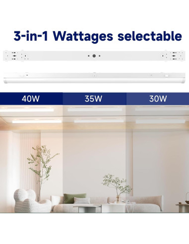 Luz de tira LED lineal YPII 4 pies 40W regulable 0-10V
