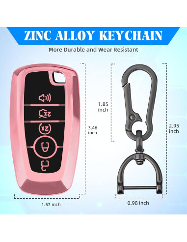 Funda de Llave TPU QBUC para Ford - Rosa, Compatible con Modelos