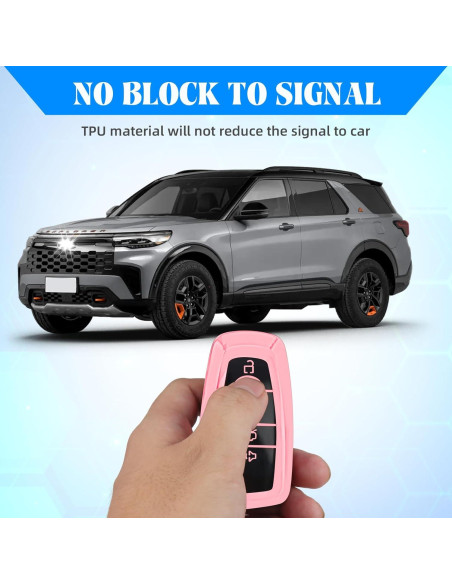 Funda de Llave TPU QBUC para Ford - Rosa, Compatible con Modelos Funda de Llave TPU QBUC para Ford - Rosa, Compatible con Modelos