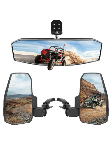 Kit de Espejos Laterales y Retrovisor Central SHEJISI para Polaris Ranger Kit de Espejos Laterales y Retrovisor Central SHEJISI para Polaris Ranger
