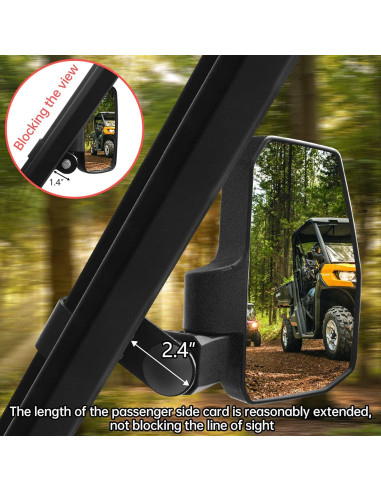 Kit de Espejos Laterales y Retrovisor Central SHEJISI para Polaris Ranger
