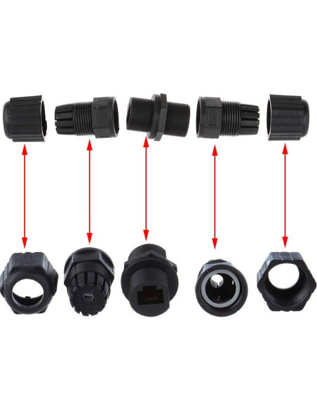 10 Conectores RJ45 Impermeables IP67 Cat5/5e ANMBEST 10 Conectores RJ45 Impermeables IP67 Cat5/5e ANMBEST