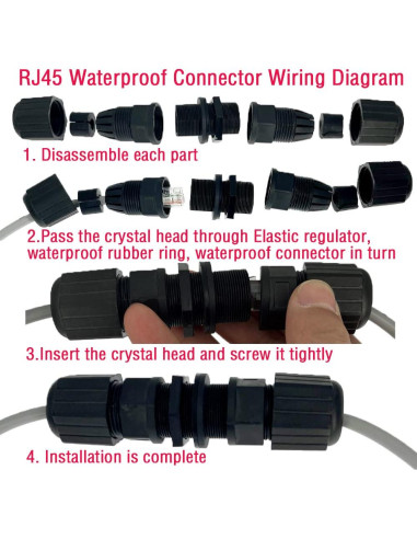 10 Conectores RJ45 Impermeables IP67 Cat5/5e ANMBEST