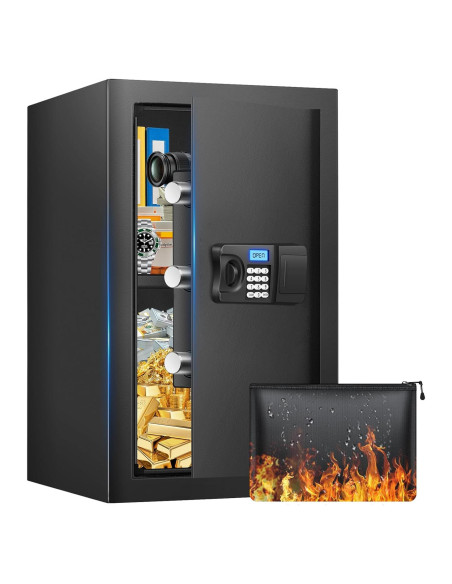Caja Fuerte Digital FOWORE 3.2 Pies Cúbicos Resistente al Fuego Caja Fuerte Digital FOWORE 3.2 Pies Cúbicos Resistente al Fuego