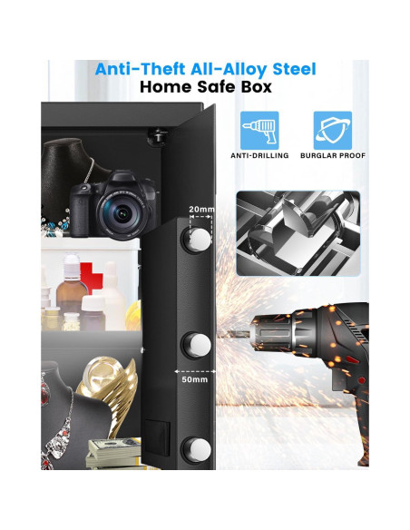Caja Fuerte Digital FOWORE 3.2 Pies Cúbicos Resistente al Fuego Caja Fuerte Digital FOWORE 3.2 Pies Cúbicos Resistente al Fuego