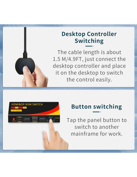 Interruptor KVM 2 Monitores HDMI y DisplayPort 8K 60Hz Interruptor KVM 2 Monitores HDMI y DisplayPort 8K 60Hz