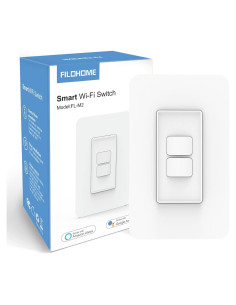 Interruptor de Luz Inteligente Filohome 2 Gang Wi-Fi 2.4GHz