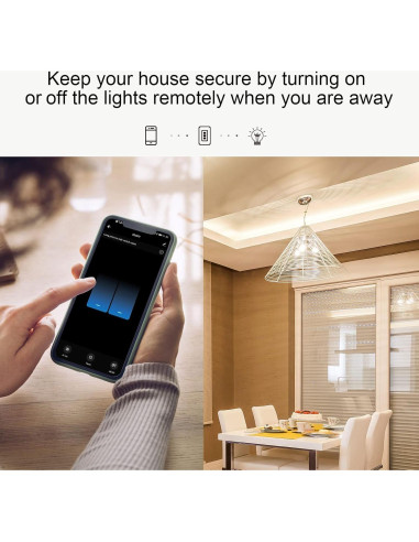 Interruptor de Luz Inteligente Filohome 2 Gang Wi-Fi 2.4GHz
