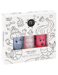 Juego de Esmaltes de Uñas Nailmatic Sirena - 3 Piezas Lavables