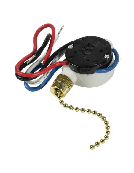 Interruptor de Ventilador de Techo HQRP 3 Velocidades 4 Hilos Interruptor de Ventilador de Techo HQRP 3 Velocidades 4 Hilos