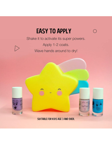 Juego de Esmaltes de Uñas Nailmatic Sirena - 3 Piezas Lavables