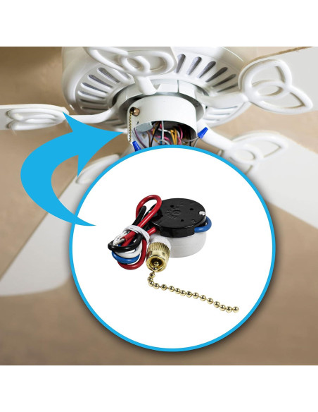 Interruptor de Ventilador de Techo HQRP 3 Velocidades 4 Hilos Interruptor de Ventilador de Techo HQRP 3 Velocidades 4 Hilos