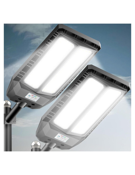 Luces Solares Exteriores Adewalk 6000W 2 Paquete con Sensor Luces Solares Exteriores Adewalk 6000W 2 Paquete con Sensor