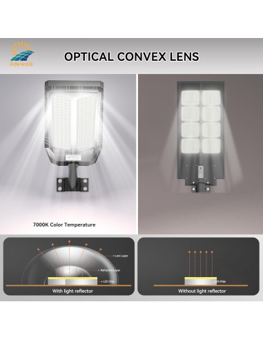 Luces Solares Exteriores Adewalk 6000W 2 Paquete con Sensor
