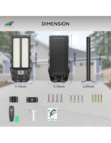 Luces Solares Exteriores Adewalk 6000W 2 Paquete con Sensor