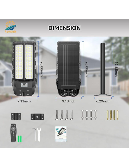 Luces Solares Exteriores Adewalk 6000W 2 Paquete con Sensor Luces Solares Exteriores Adewalk 6000W 2 Paquete con Sensor