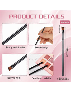 100 Brochas Desechables para Cejas Yolev - 10cm Anguladas 2