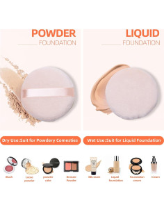Esponjas de Maquillaje de Algodón Puro - 10 Piezas 8 cm 2