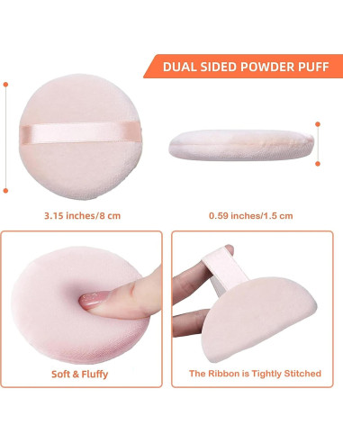 Esponjas de Maquillaje de Algodón Puro - 10 Piezas 8 cm